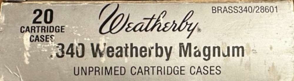 20 pieces of new Weatherby 340 Wby Mag rifle brass cases-img-0