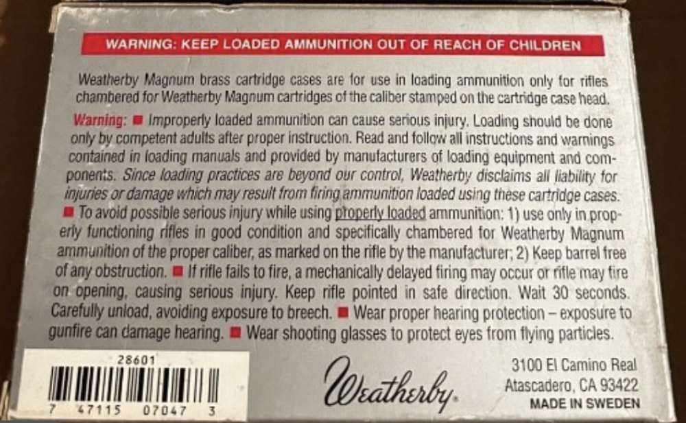20 pieces of new Weatherby 340 Wby Mag rifle brass cases-img-5