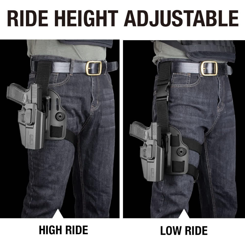 Level II OWB Polymer Holster w/ Drop Leg Fit: Full size & Compact pistols -img-7