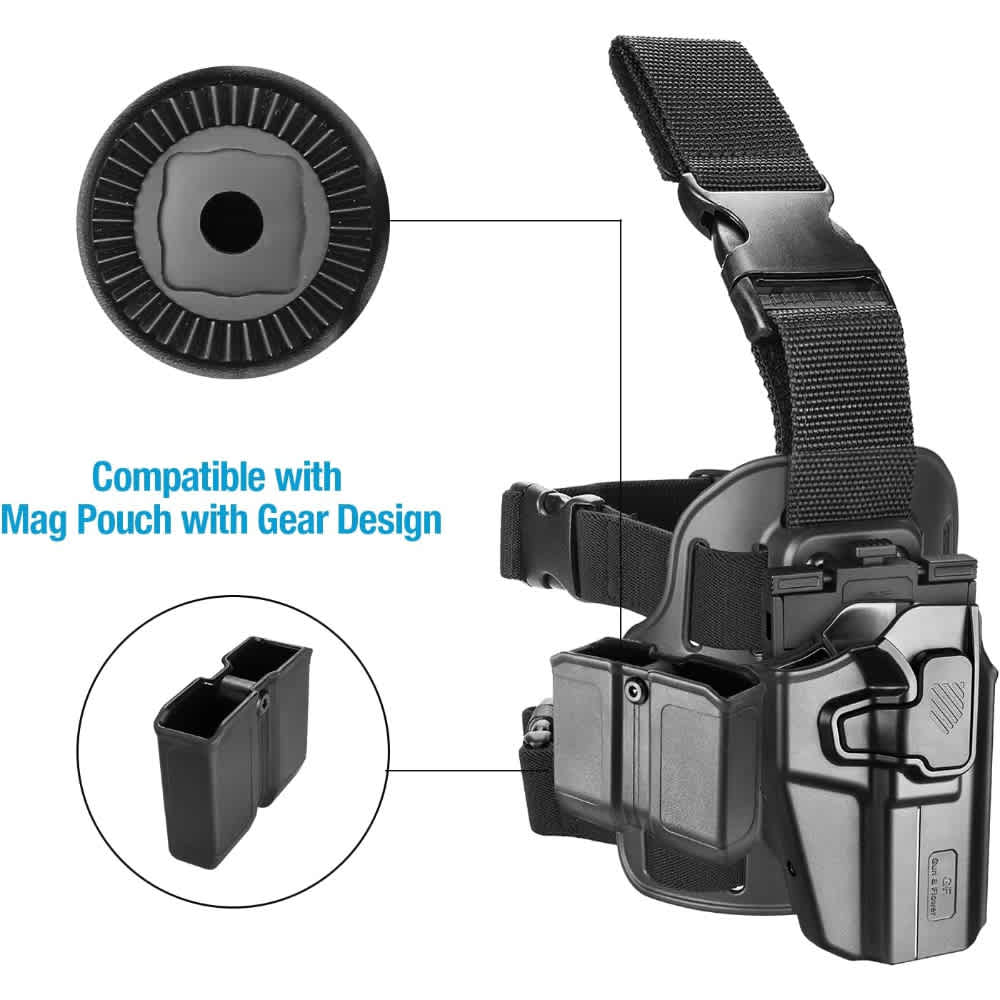 Level II OWB Polymer Holster w/ Drop Leg Fit: Full size & Compact pistols -img-4