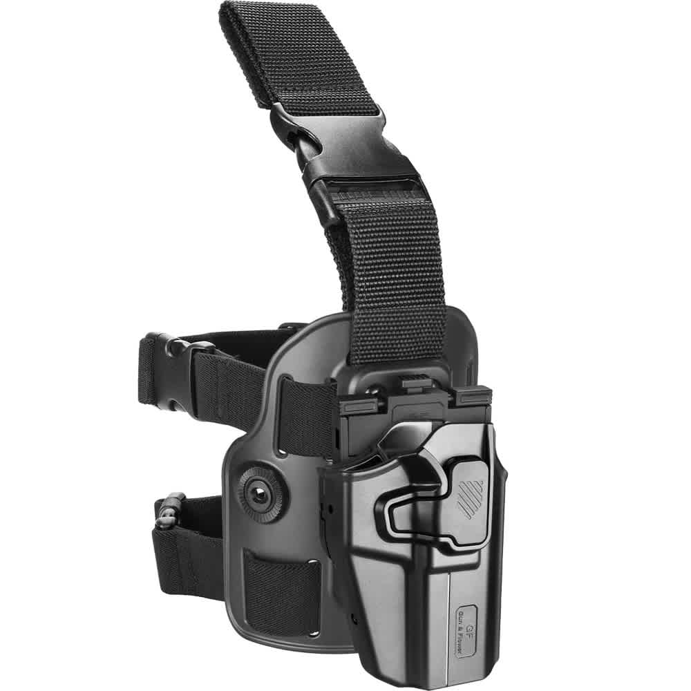 Level II OWB Polymer Holster w/ Drop Leg Fit: Full size & Compact pistols -img-0