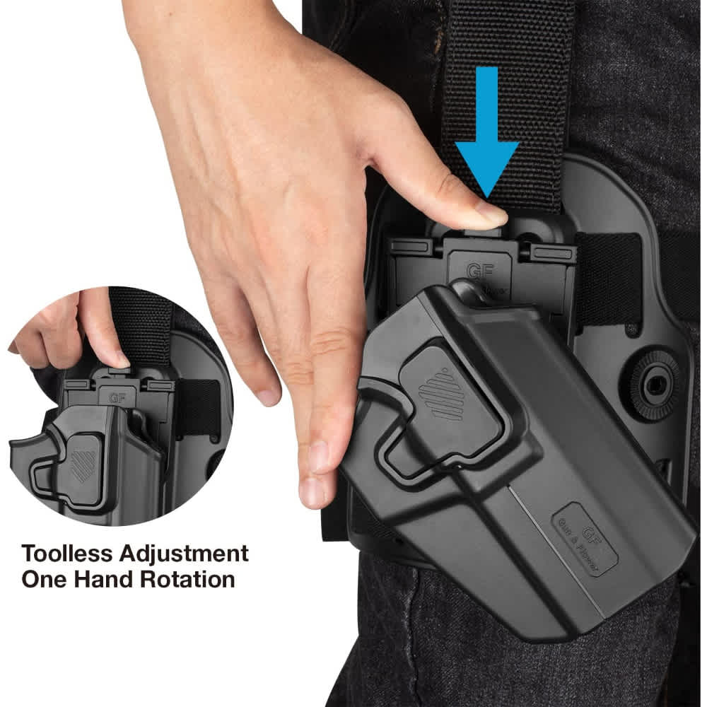 Level II OWB Polymer Holster w/ Drop Leg Fit: Full size & Compact pistols -img-3