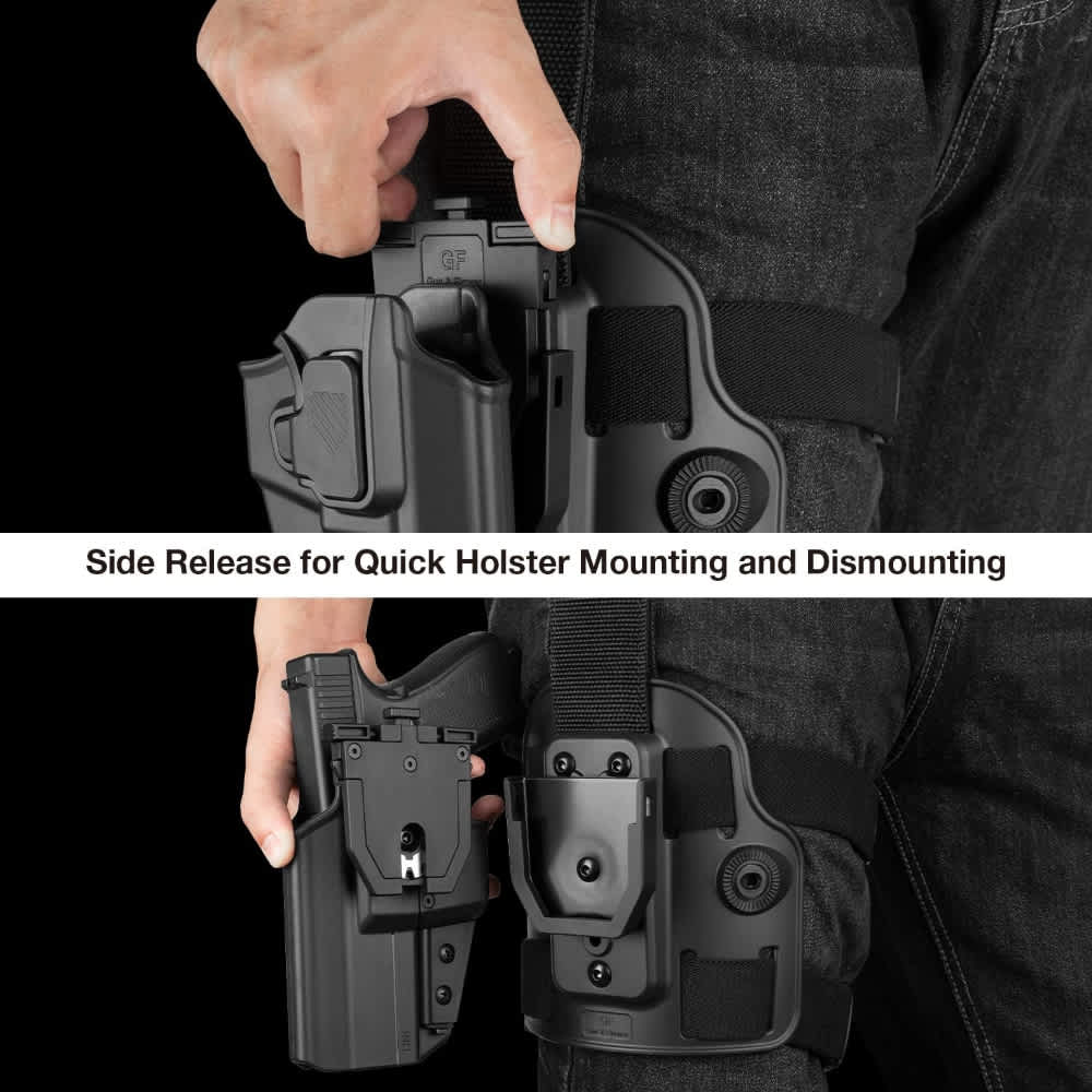 Level II OWB Polymer Holster w/ Drop Leg Fit: Full size & Compact pistols -img-5