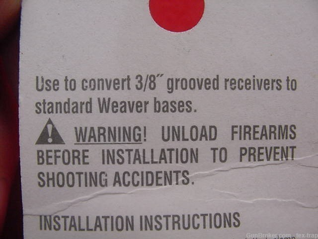 Weaver- 48459-Bases- 3/8 Receiver to Weaver Bases- New !-img-3