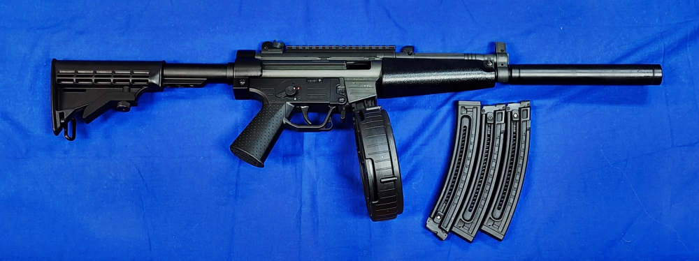 GSG 522 SD .22 LR 16.25" W/ 110-ROUND DRUM & 3 22-ROUND MAGS, EXC COND-img-0
