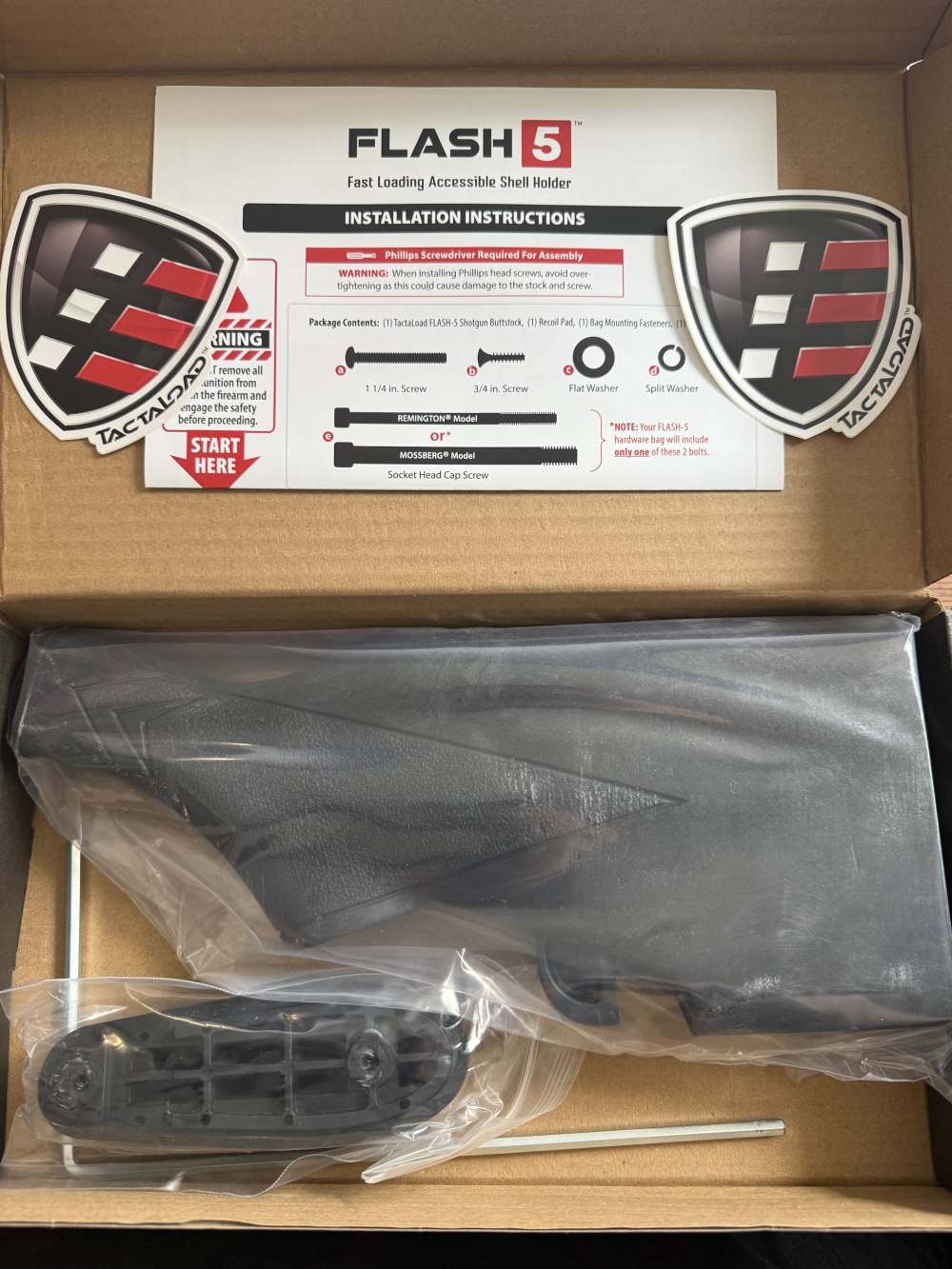 Tactical Load Flash-5 Rem 870 Shotgun Gunstock W/ Shell Holder- Blk-img-0