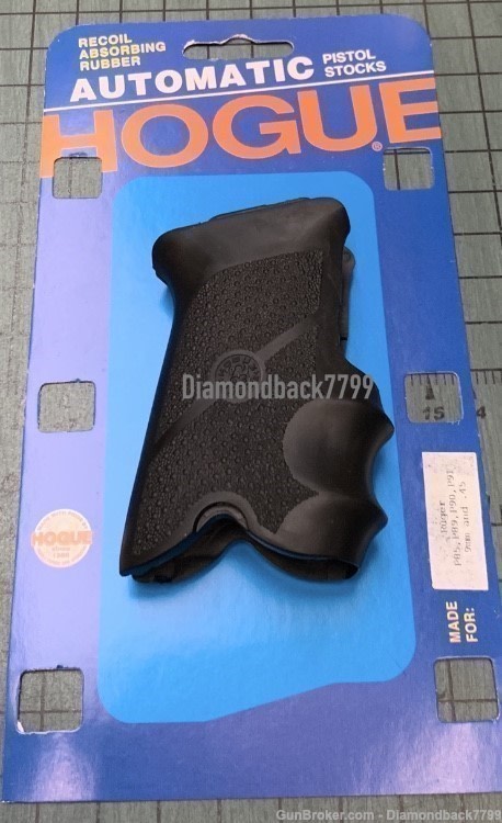 HOGUE 85000 1PC Rubber Grip Black for Ruger P85 P89 P91-img-0
