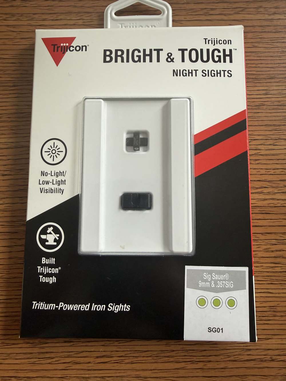 Trijicon Night Sight Set 3-Dot Tritium Green (SIG)- #8 Front, #8 Rear #SG01-img-0