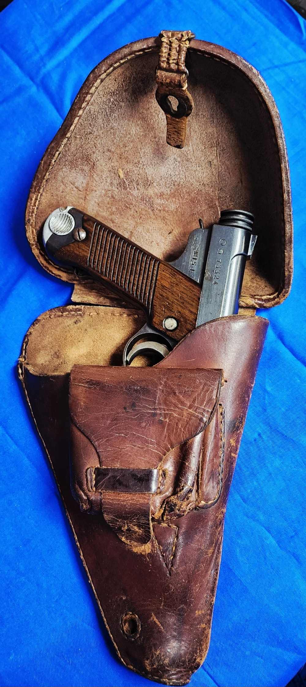 WWII NAMBU TYPE 14 8MM PISTOL WITH HOLSTER, 4.5", 1940, C&R OK!-img-0