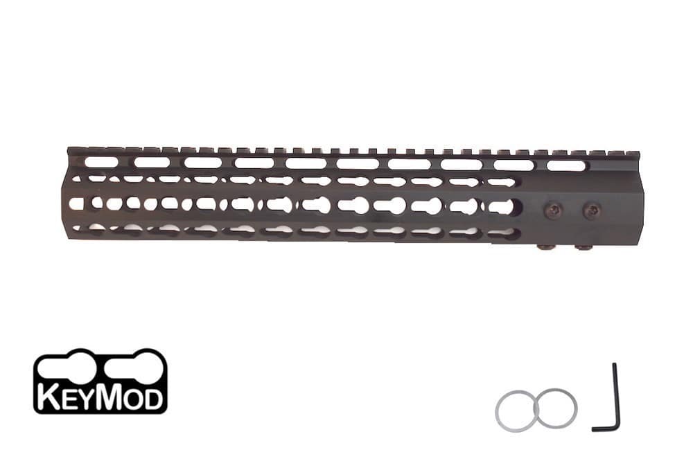 AR15 12" Slim Keymod Handguard Rail One Piece Free Float with 6 Screws-img-0