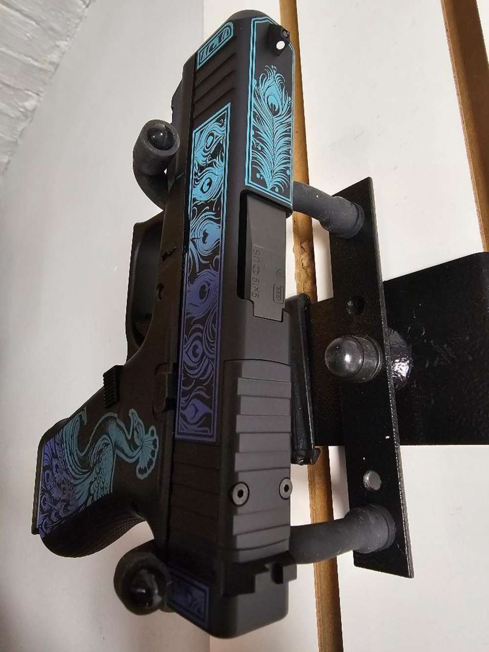 Glock G43X Peacock O/C Shark Coast Customs 9mm 3.4" barrel -img-2