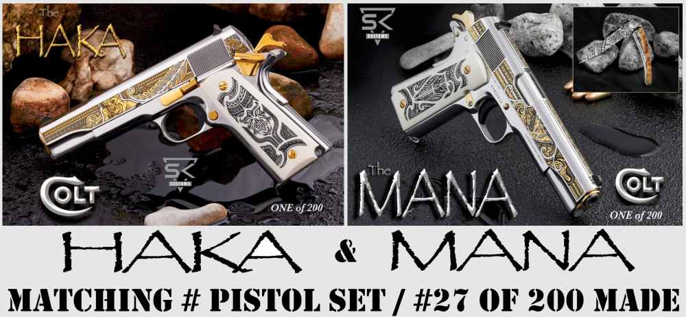 SK Customs Matching Set of Colt 1911 38 Supers “HAKA & MANA ” #27 of 200-img-0