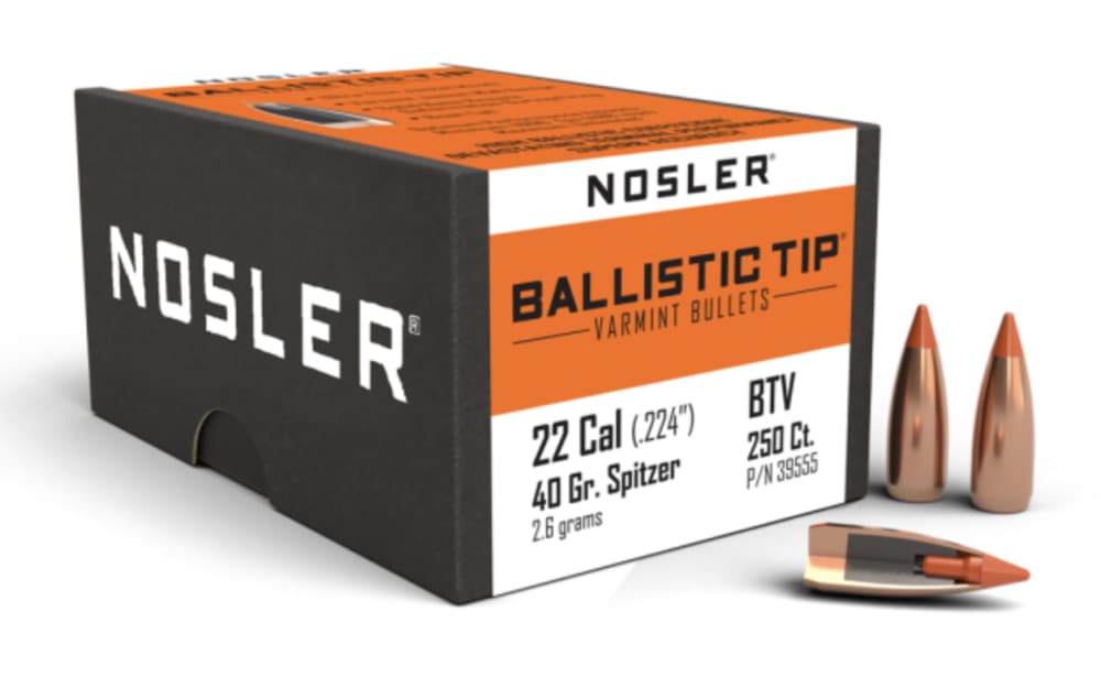 Nosler Ballistic Tip Varmint Bullets Spitzer 40 Grain 250 ct .22 39555-img-0