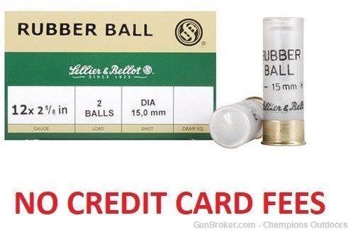  Sellier & Bellot Rubber Buckshot 12 ga 2-3/4" 2 ball Rubber 25/ct-img-0