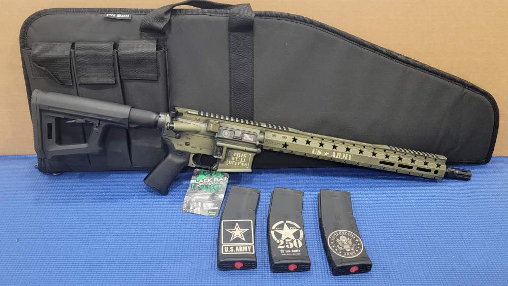 Black Rain Ordnance SPEC15 Army 250TH Custom 5.56 NATO/223 Rem 16" Threaded-img-0