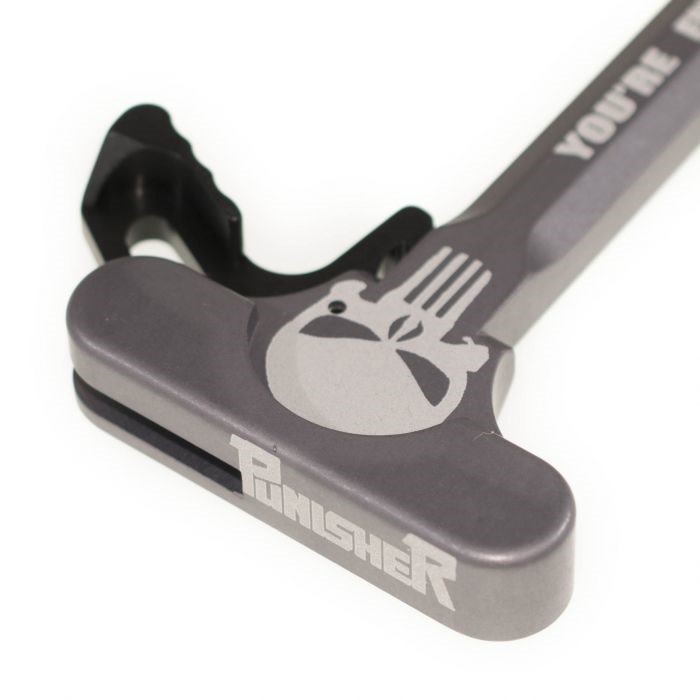 AR-15 Charging Handle Punisher YF Gray w Latch-img-0