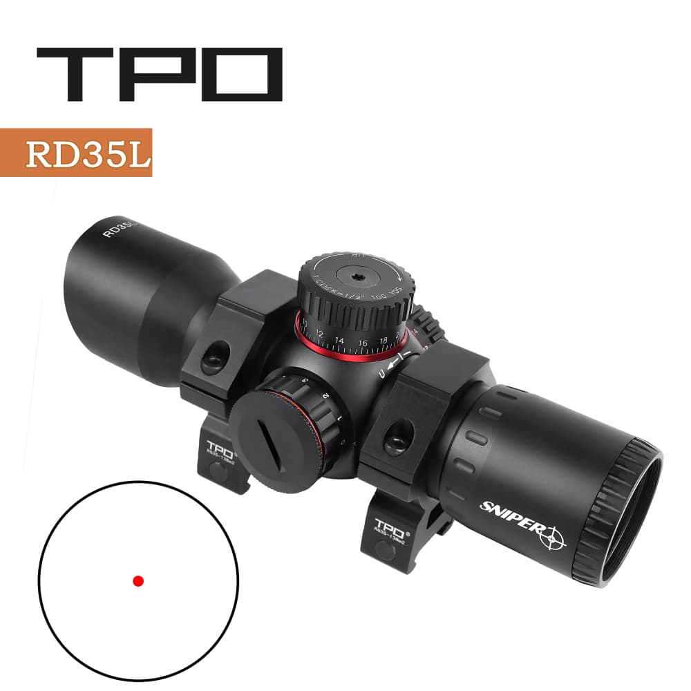 Sniper Compact Red Dot Sight Scope Style 35mm Tube Picatinny Mount + Cap-img-0