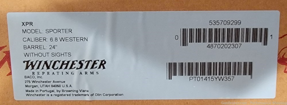 Winchester XPR Sporter Bolt Action 6.8 Western 24" Barrel-img-12