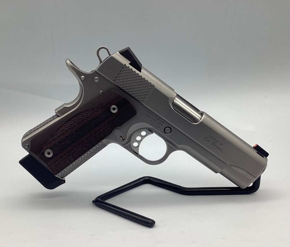Ed Brown Custom 1911 Executive Commander, .45 ACP, Stainless, OG Soft Case-img-1