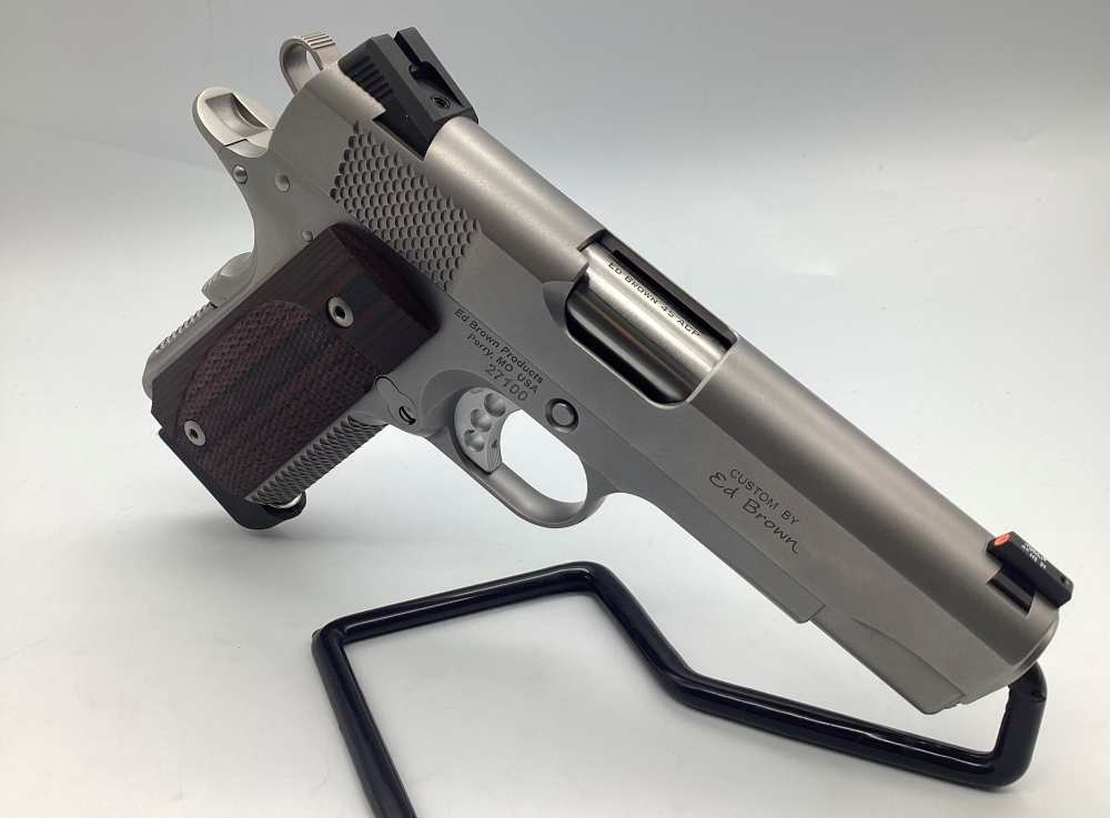 Ed Brown Custom 1911 Executive Commander, .45 ACP, Stainless, OG Soft Case-img-7