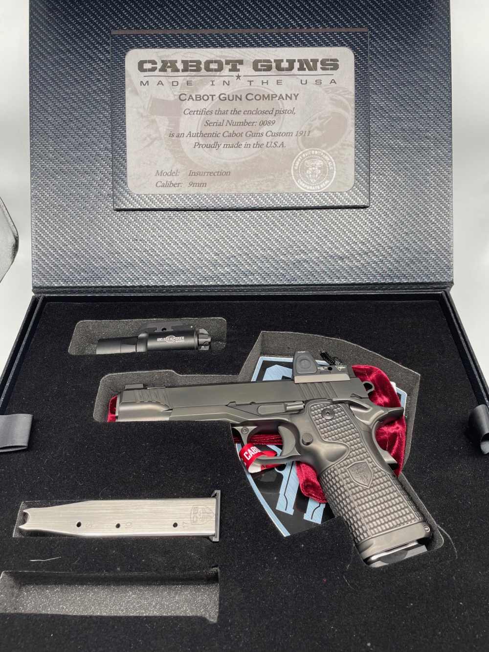 Cabot Guns Insurrection, #89 of 100, 9MM S.A.Pistol, Surefire, RMO6 Sight-img-0