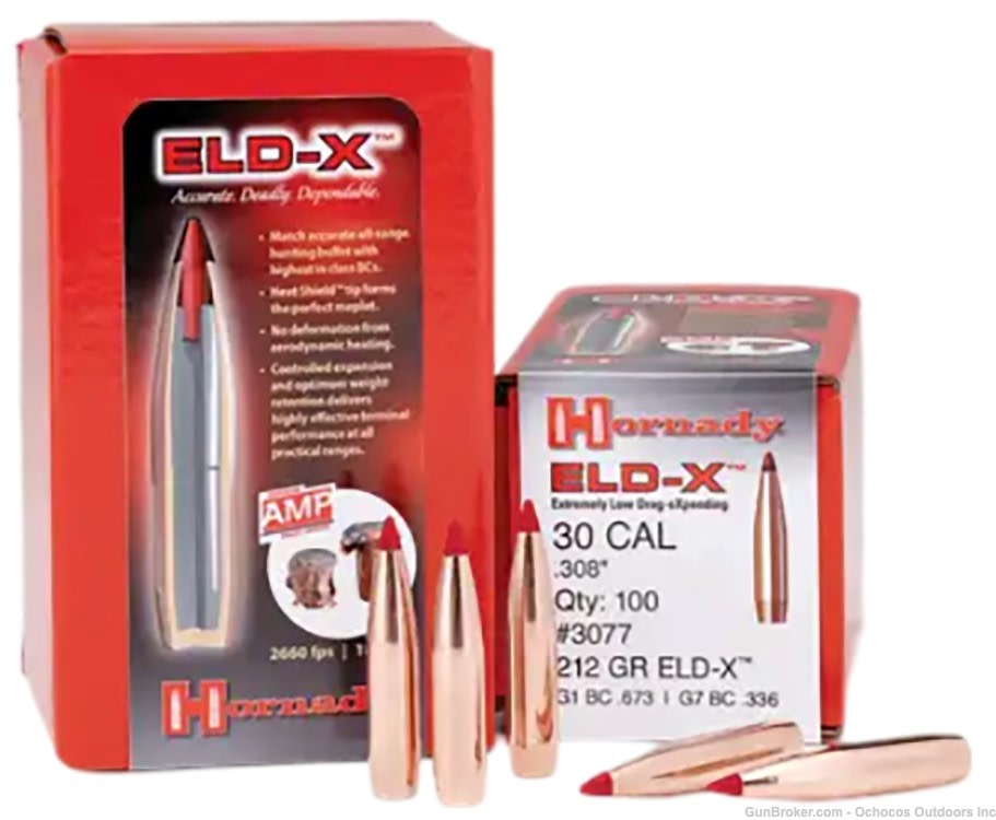 Hornady™ ELD Match 30 Cal .308 208 GR - 100 Count - 30731-img-0