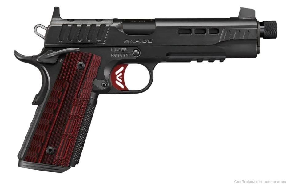 Kimber 1911 Rapide Heat OR .45 ACP 5.5" Threaded Black / Red 8 Rds 3000438-img-1