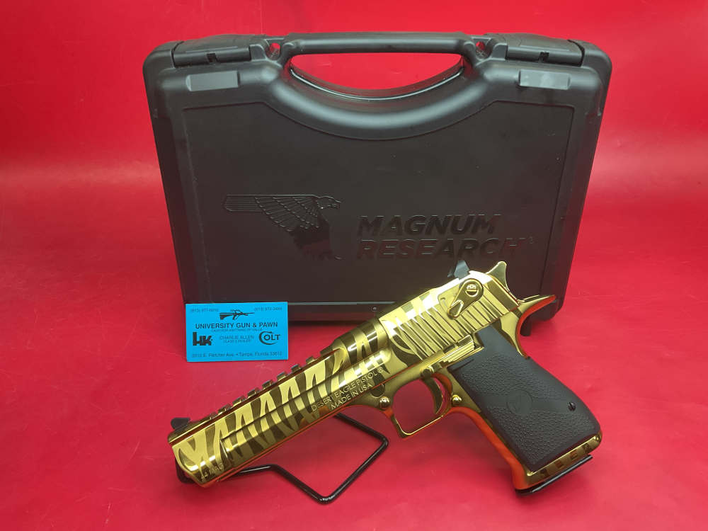 Magnum Research Desert Eagle Mark XIX L6 44 Mag Gold Tiger Stripes 6"-img-0