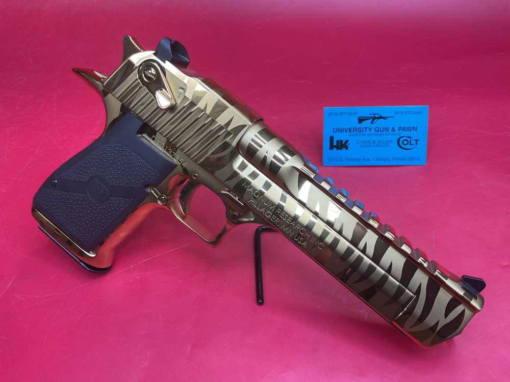 Magnum Research Desert Eagle Mark XIX L6 44 Mag Gold Tiger Stripes 6"-img-17
