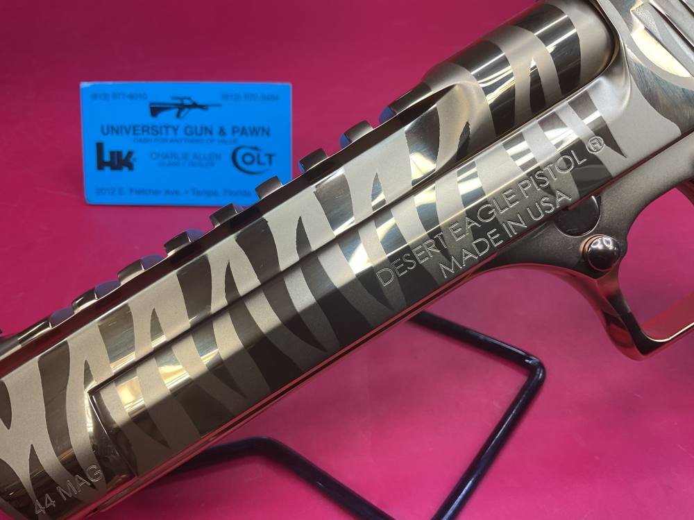 Magnum Research Desert Eagle Mark XIX L6 44 Mag Gold Tiger Stripes 6"-img-5