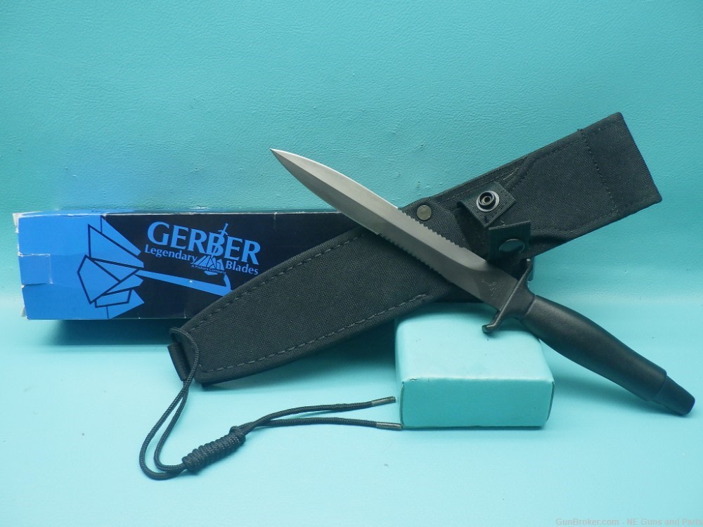 Gerber Mark ll Survival Knife 6.87"Black Blade (05707) Mfg1996 NIB W/Sheath-img-0