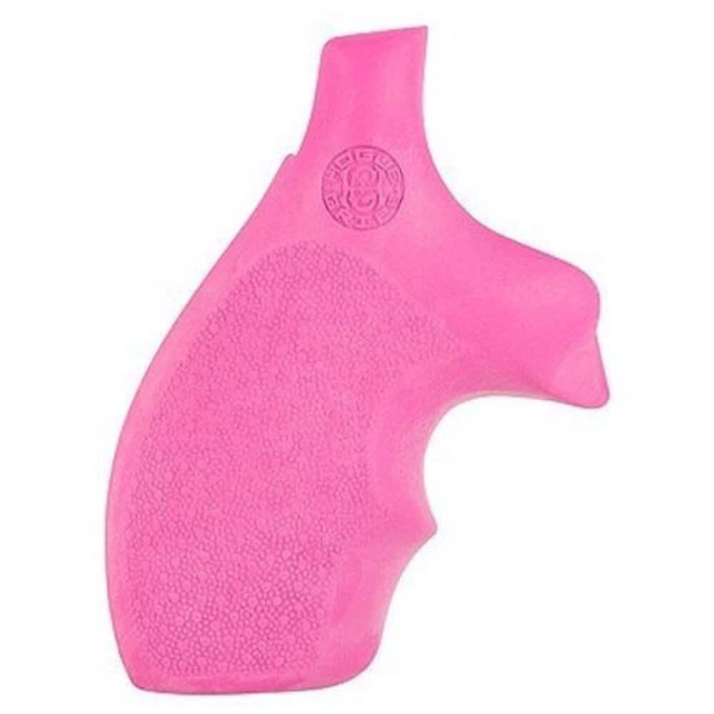 Hogue Bantam Style Grip S&W J Frame Round Butt Revolver Pink #61007-img-0