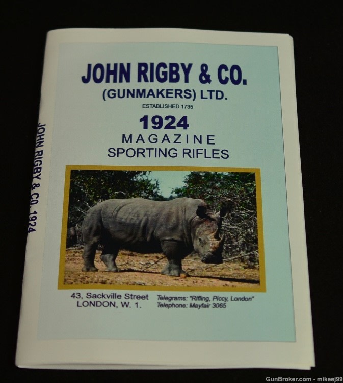JOHN RIGBY & CO.LTD 1924 MAGAZINE SPORTING RIFLE catalog Reprint by Cornell-img-0