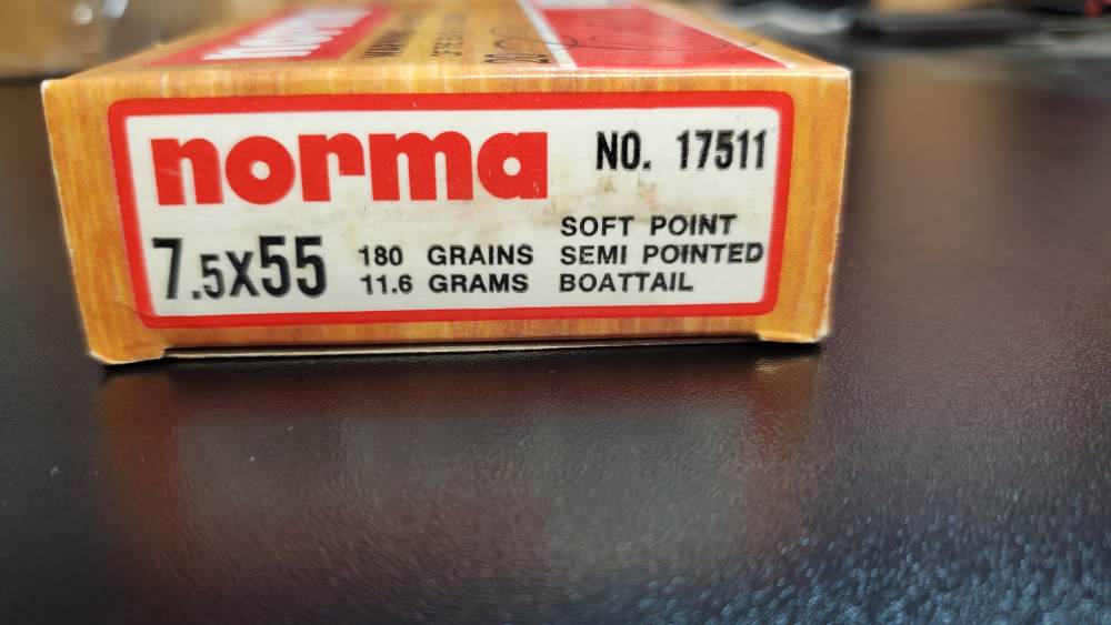 Norma 7.5×55 Swiss Ammunition – 180 Grain Soft Point Boat-Tail – 20 Rounds-img-0