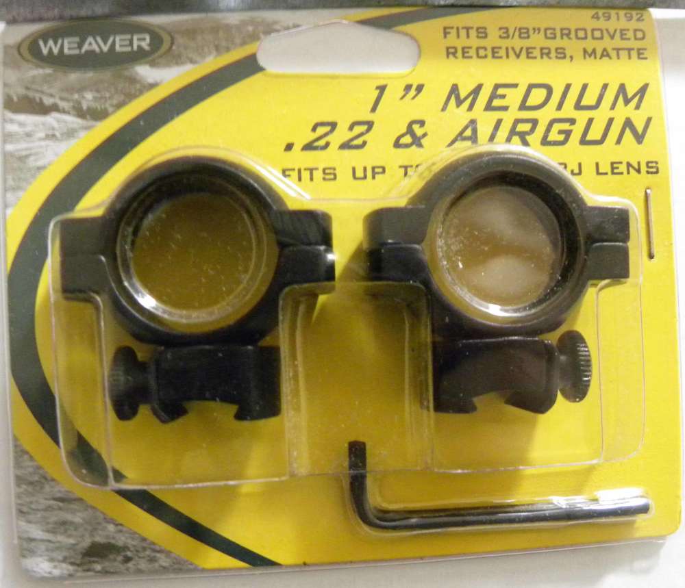 Weaver 1" Medium Height .22 Rimfire and Airgun Rings for Grooved Receivers -img-0