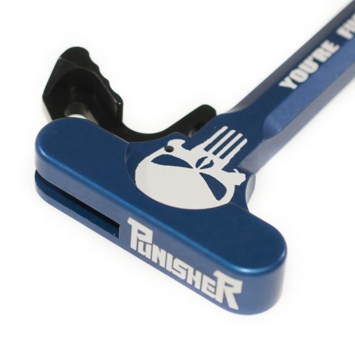 AR-15 Charging Handle The Punisher YF Blue w Latch-img-0
