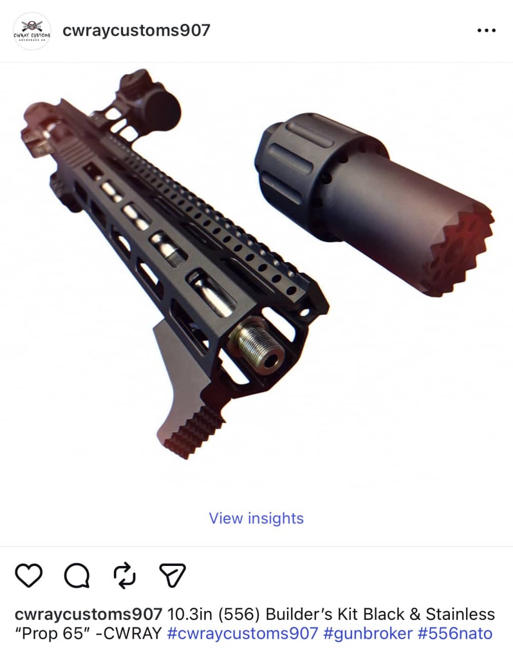 10.3in (556) Black & Stainless AR Upper “Prop 65” -CWRAY-img-2
