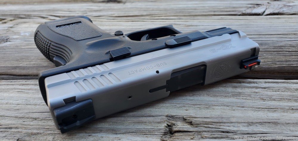 Springfield Armory XD9 sub compact stainless bi tone. Custom sights.-img-5