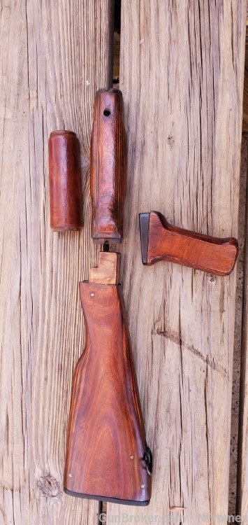 Beautiful Russian Red AK AK47 AK74 wood Stock Set-img-2