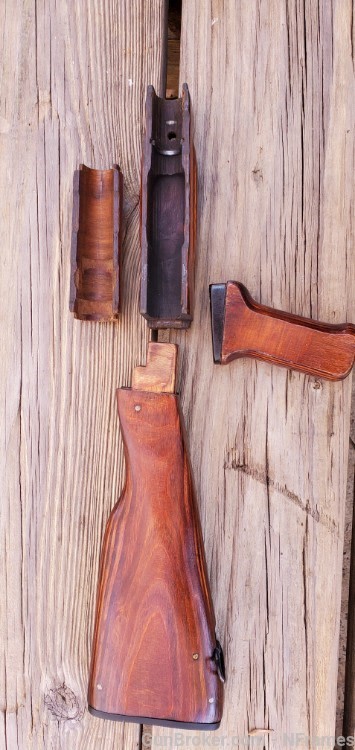 Beautiful Russian Red AK AK47 AK74 wood Stock Set-img-3
