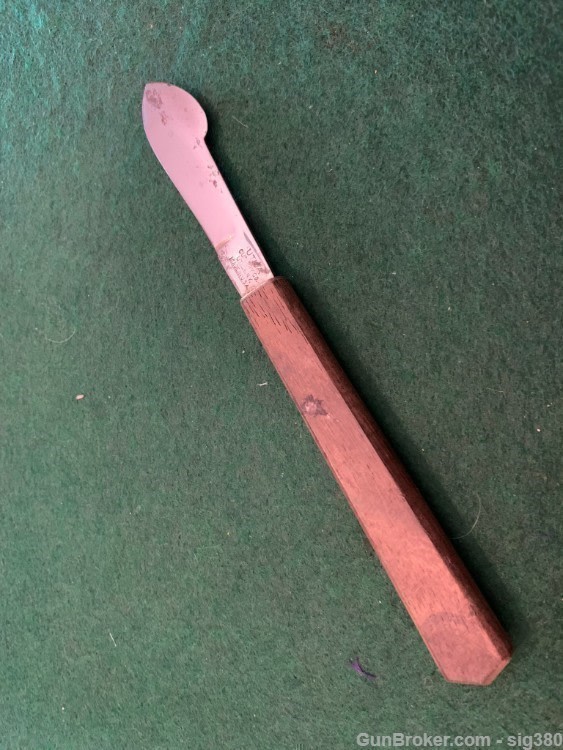 ANTIQUE UTICA CUTLERY WOOD SCALPEL FIXED BLADE KNIFE-img-0