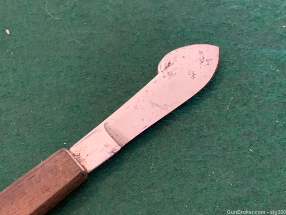ANTIQUE UTICA CUTLERY WOOD SCALPEL FIXED BLADE KNIFE-img-3
