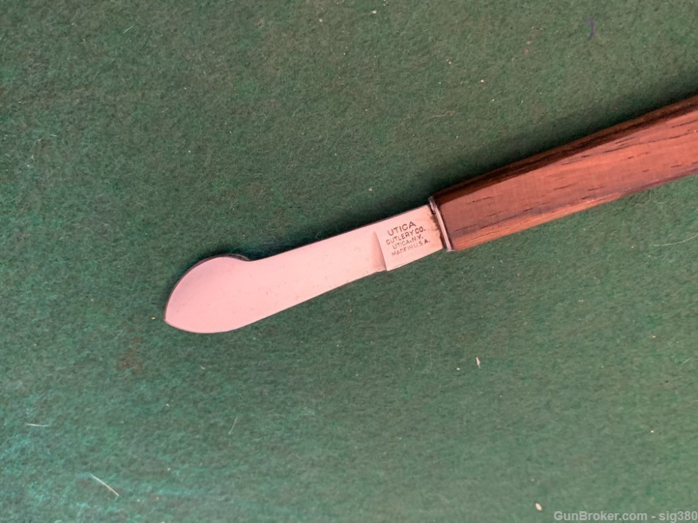 ANTIQUE UTICA CUTLERY WOOD SCALPEL FIXED BLADE KNIFE-img-4