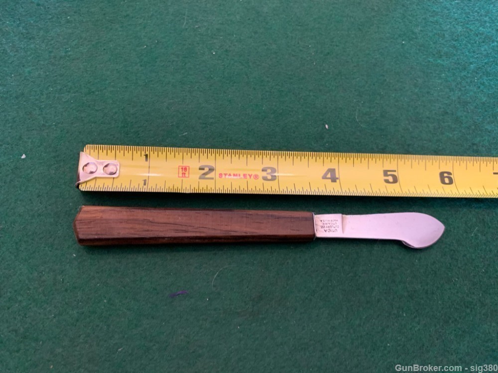 ANTIQUE UTICA CUTLERY WOOD SCALPEL FIXED BLADE KNIFE-img-5