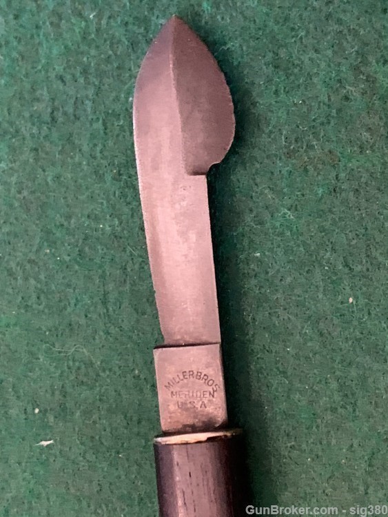 ANTIQUE MILLER BROS WOOD SCALPEL FIXED BLADE KNIFE-img-1