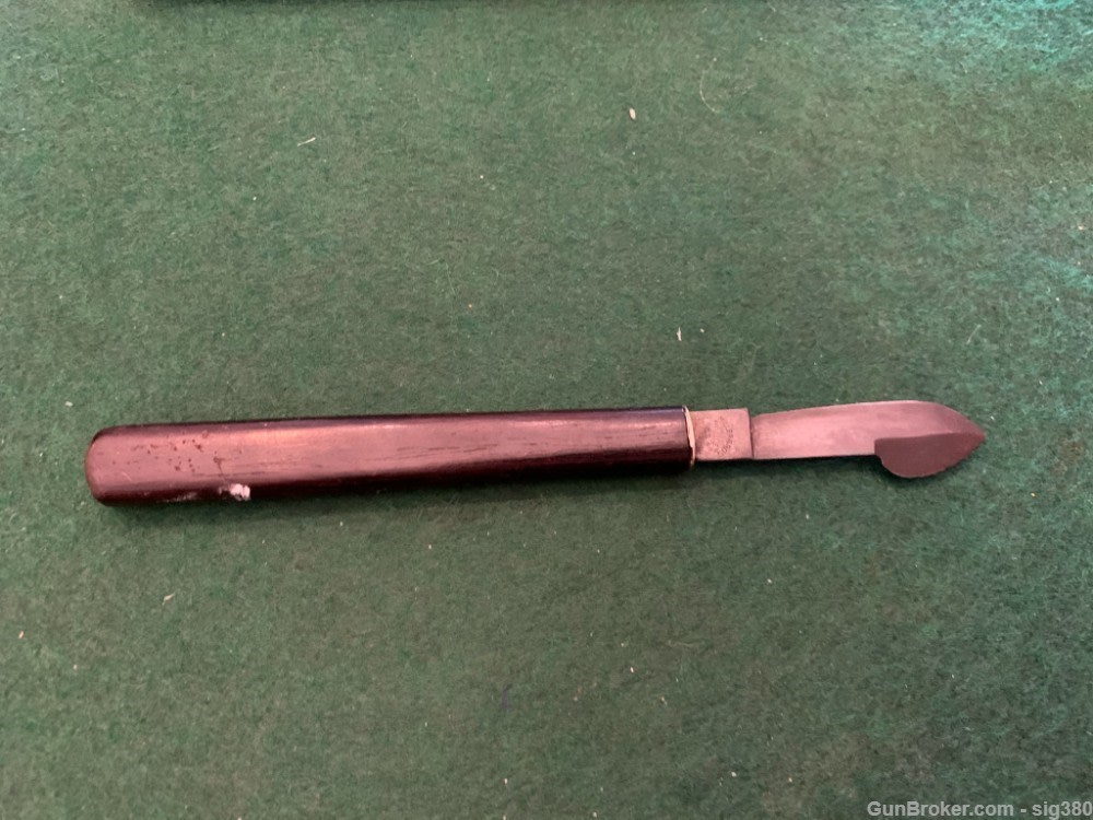 ANTIQUE MILLER BROS WOOD SCALPEL FIXED BLADE KNIFE-img-0