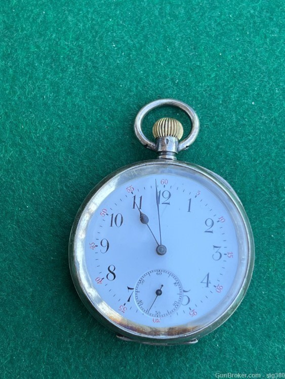 ANTIQUE OMEGA S18 STERLING SILVER POCKET WATCH-img-0