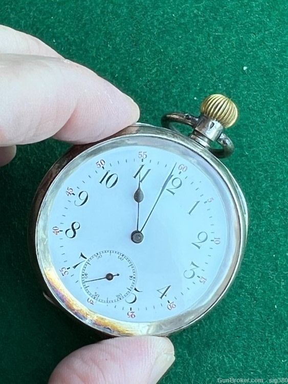 ANTIQUE OMEGA S18 STERLING SILVER POCKET WATCH-img-1