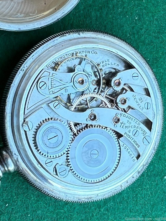 ANTIQUE BURLINGTON ILLINOIS 1921 S16 21J RR POCKET WATCH-img-6