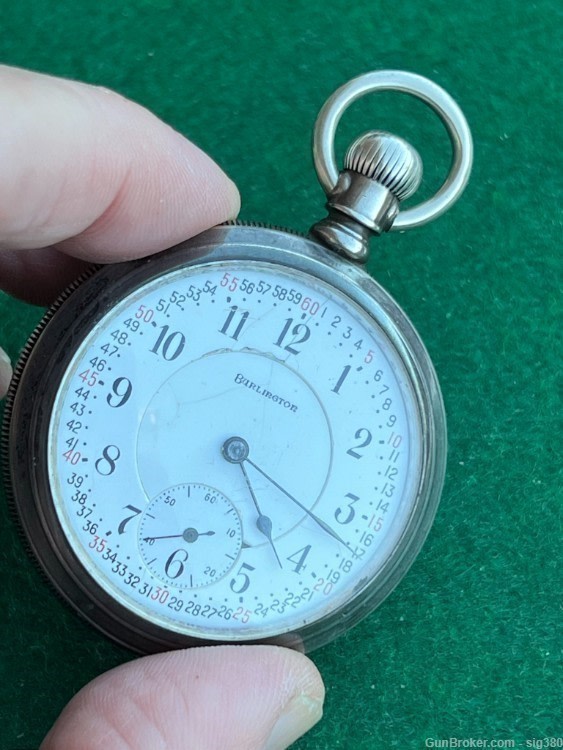 ANTIQUE BURLINGTON ILLINOIS 1921 S16 21J RR POCKET WATCH-img-2